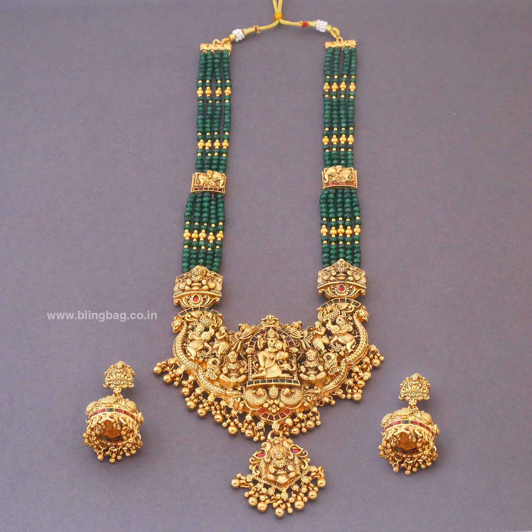 Emerald Jagatjanani Temple Jewellery Set - New Arrival