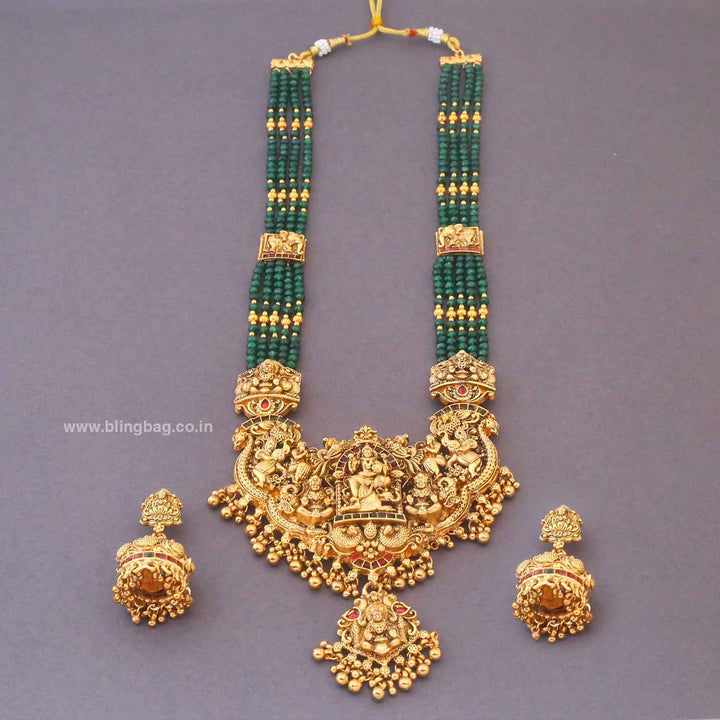 Emerald Jagatjanani Temple Jewellery Set - New Arrival