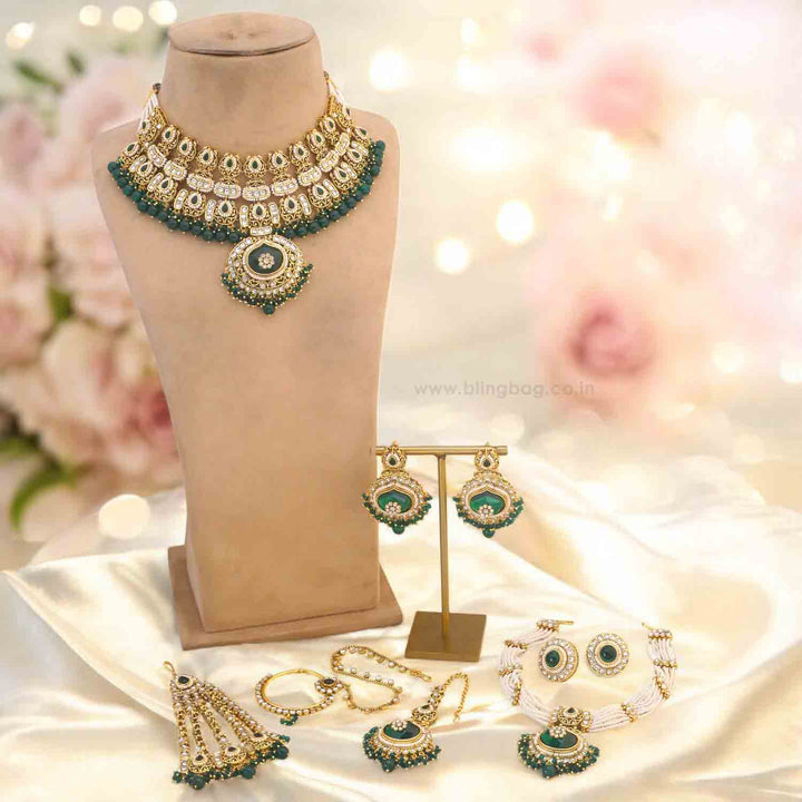 Emerald Jaiwanti Bridal Jewellery Set