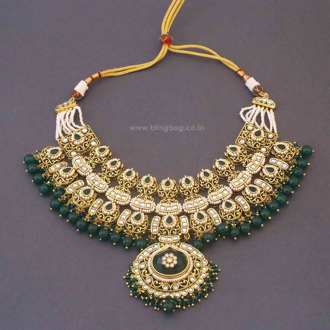 Emerald Jaiwanti Bridal Jewellery Set