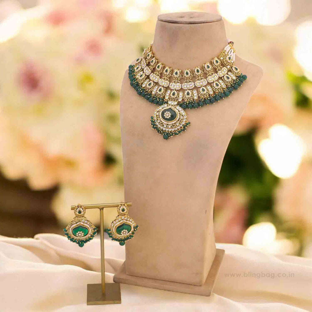 Emerald Jaiwanti Bridal Jewellery Set