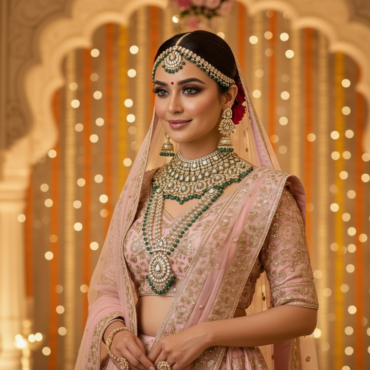 Emerald Janani Bridal Jewellery Set
