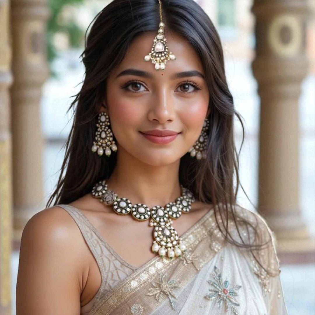 Emerald Jasmita Kundan Jewellery Set