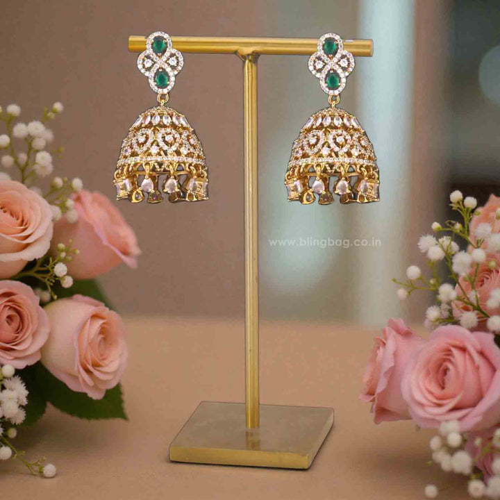 Emerald Jemila Victorian Jhumkis