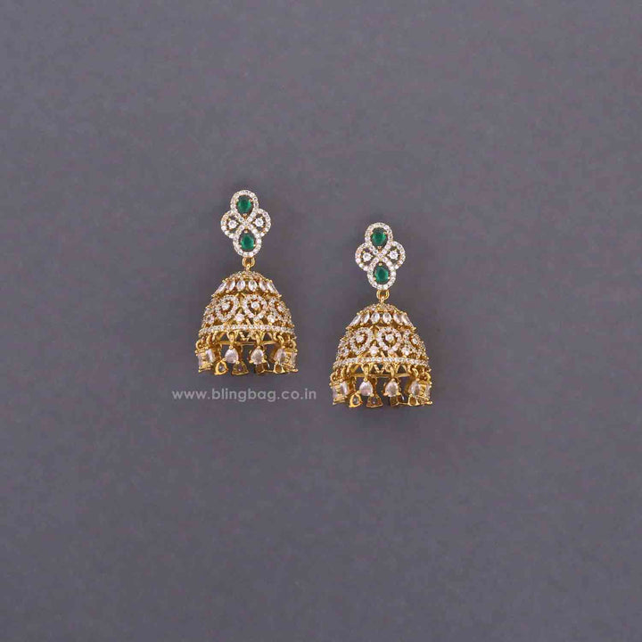 Emerald Jemila Victorian Jhumkis