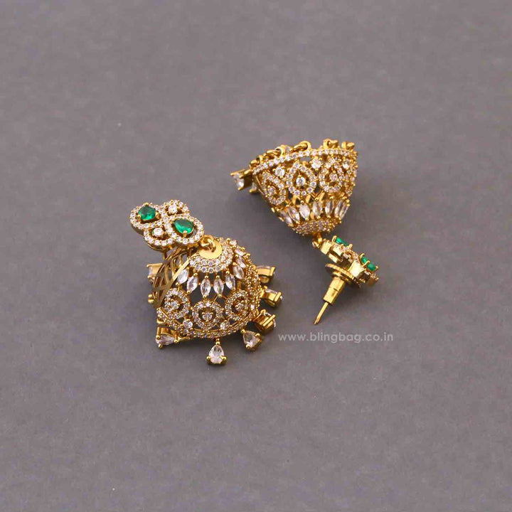 Emerald Jemila Victorian Jhumkis