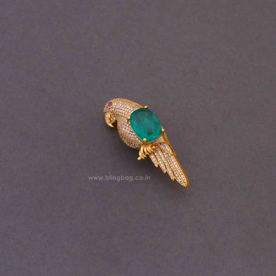 Emerald Jewel Parrot Brooch