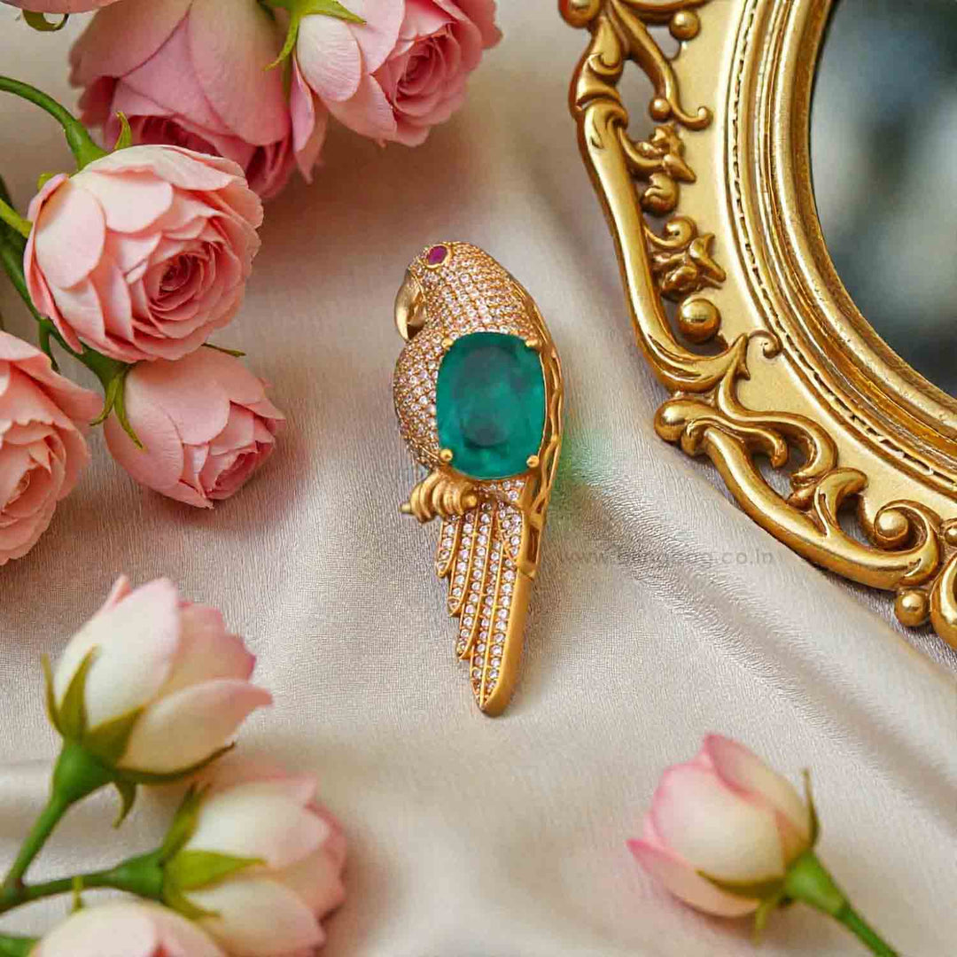 Emerald Jewel Parrot Brooch