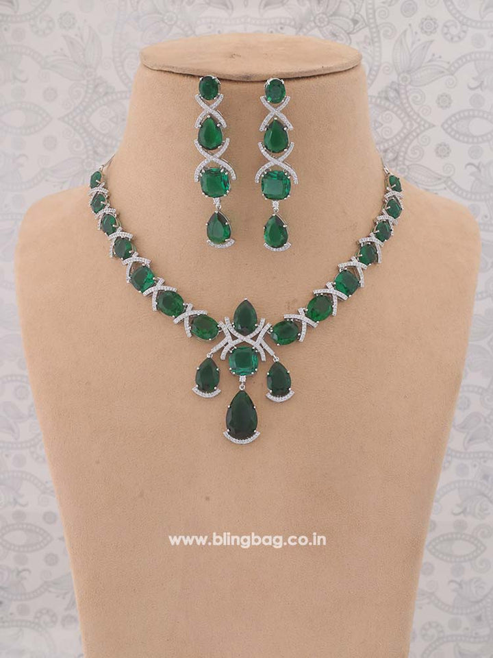 Emerald Jezebel Zirconia Jewellery Set