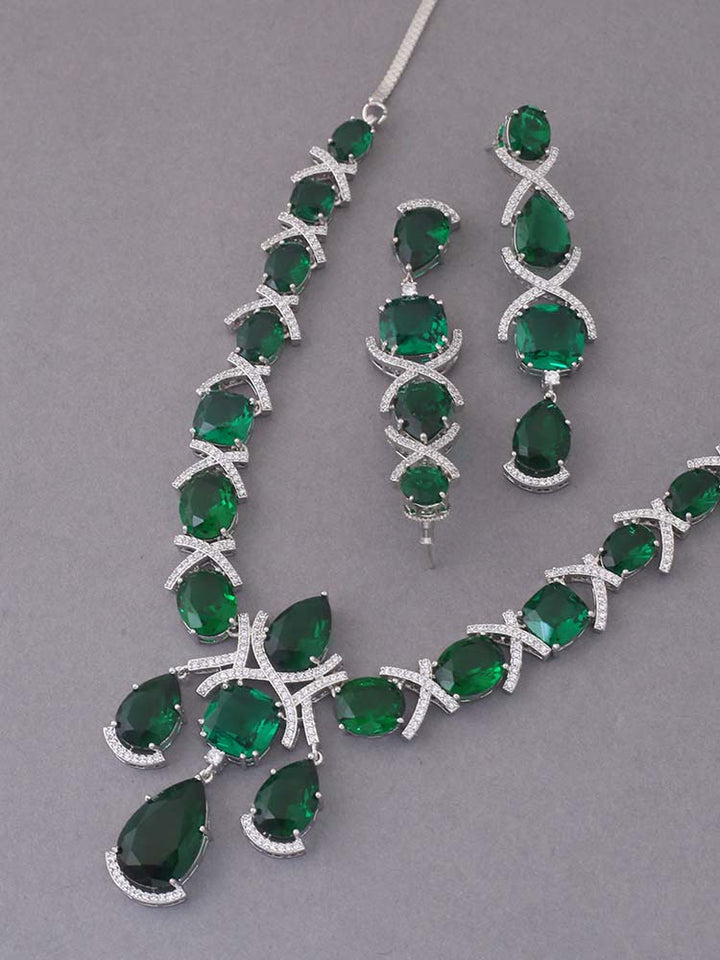Emerald Jezebel Zirconia Jewellery Set