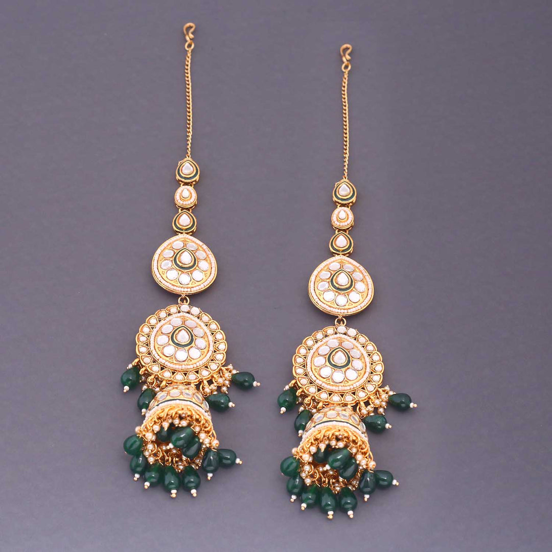 Emerald Jhanvi Kundan Bridal Jewellery Set