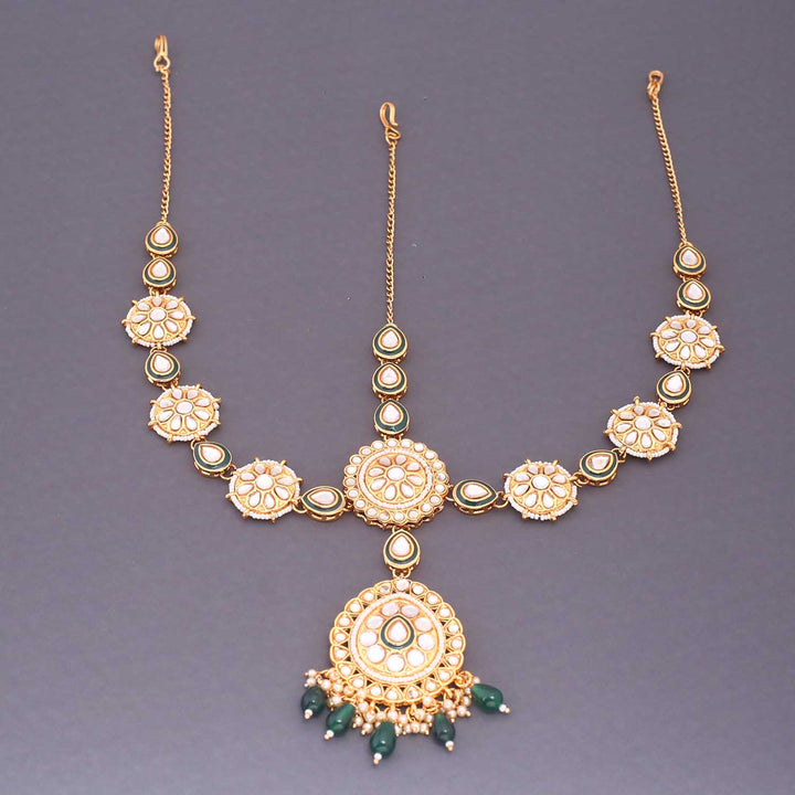 Emerald Jhanvi Kundan Bridal Jewellery Set