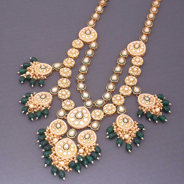 Emerald Jhanvi Kundan Bridal Jewellery Set