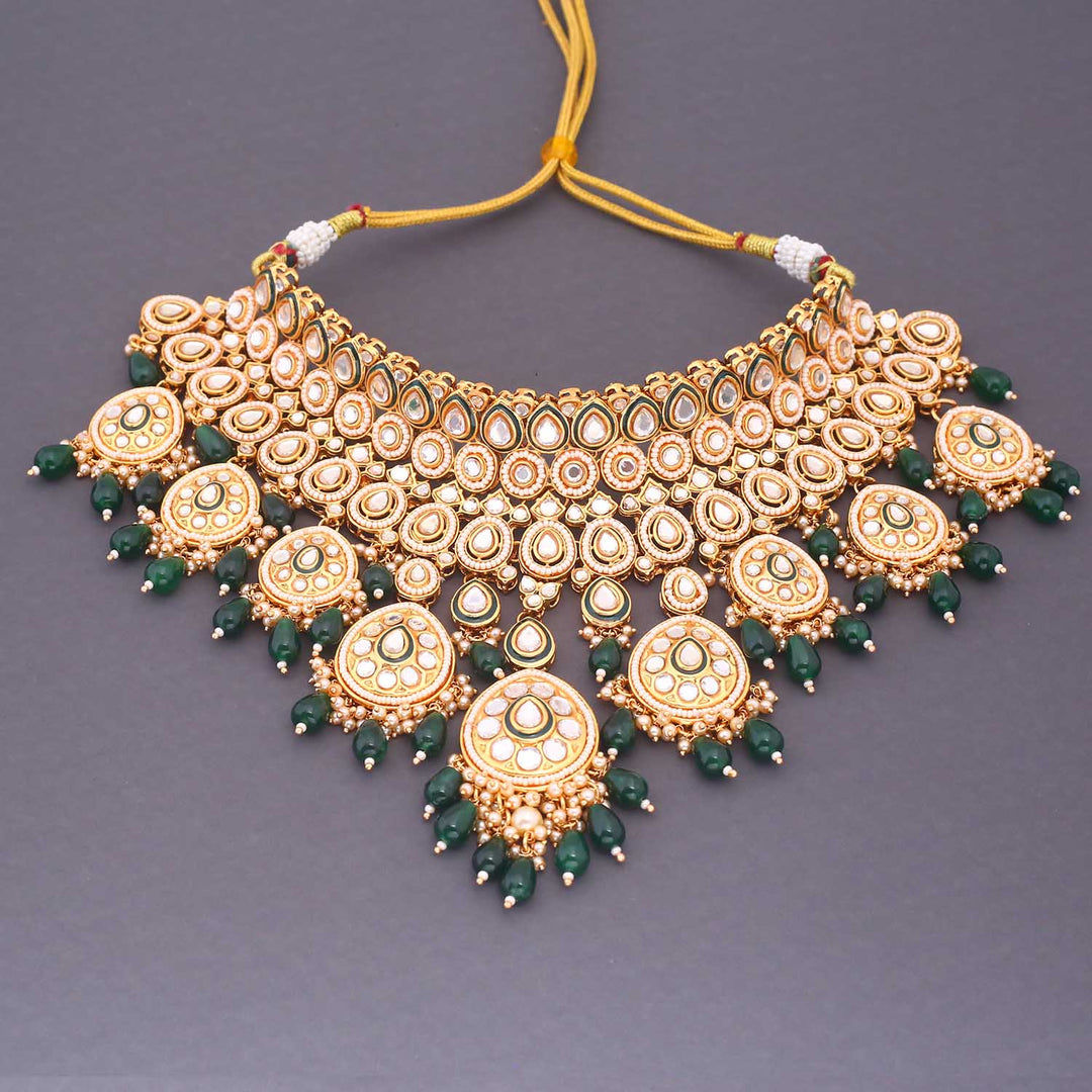 Emerald Jhanvi Kundan Bridal Jewellery Set