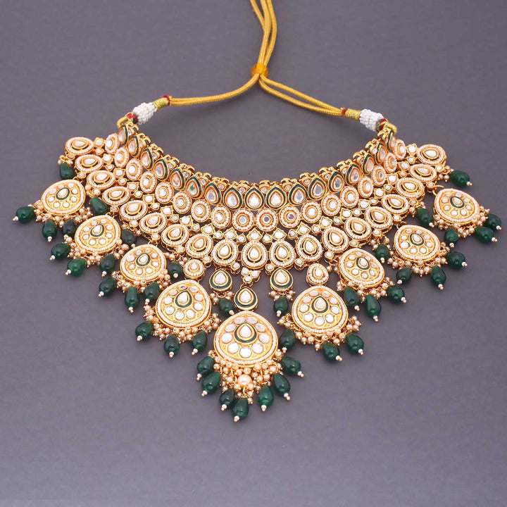Emerald Jhanvi Kundan Bridal Jewellery Set