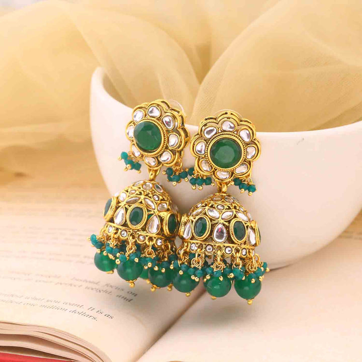 Emerald Jigrita Jhumkis