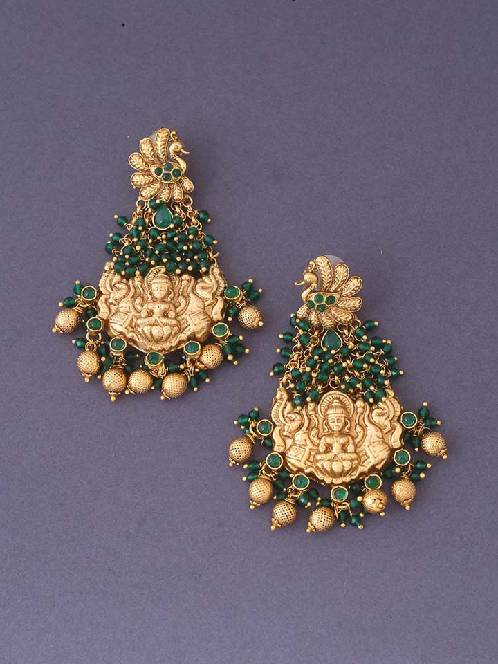 Emerald Jinisha Gold Plated Earrings - EOSS