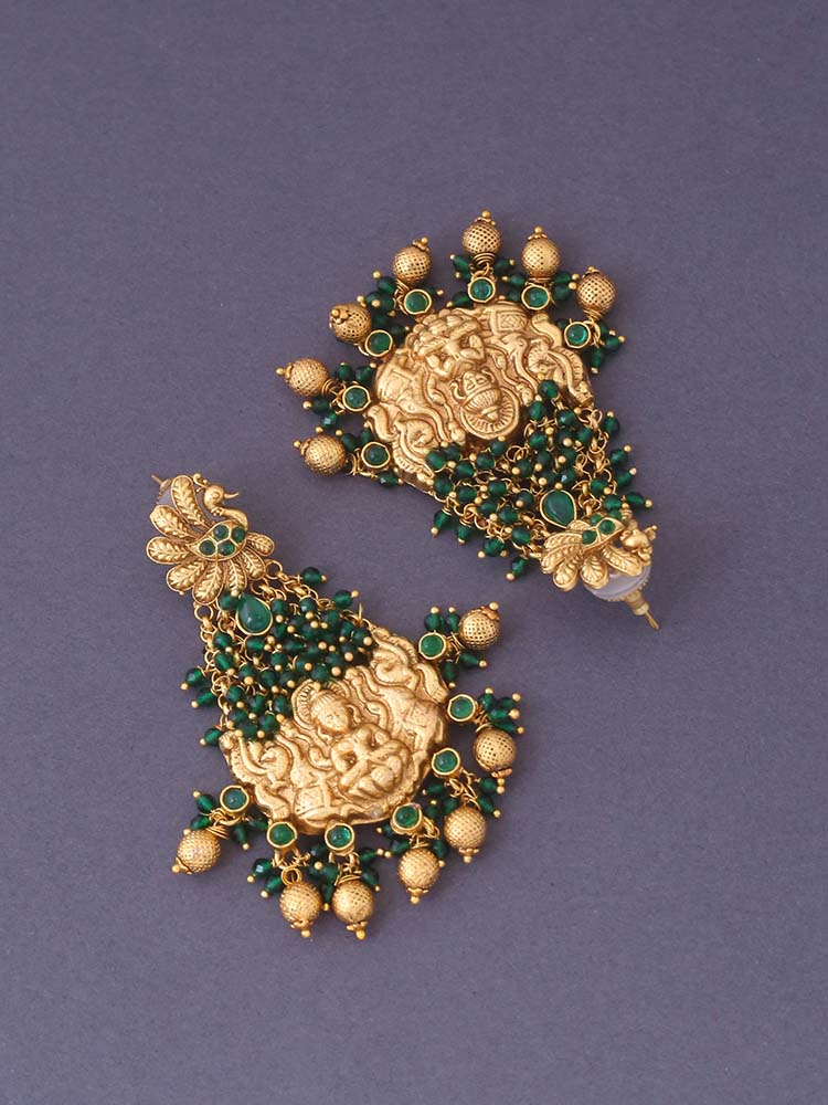 Emerald Jinisha Gold Plated Earrings - EOSS