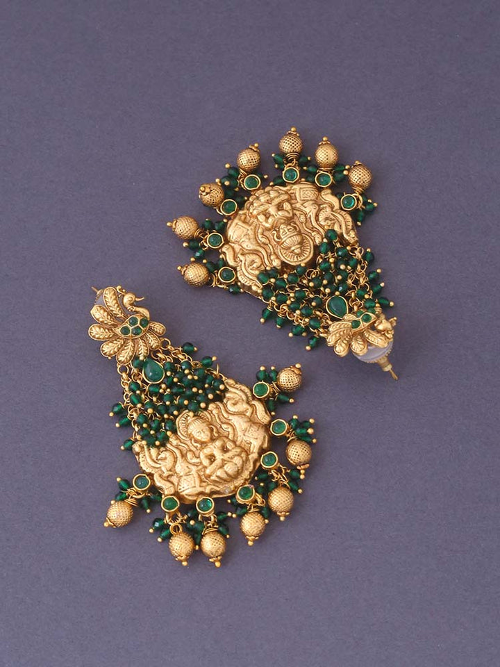Emerald Jinisha Gold Plated Earrings - EOSS