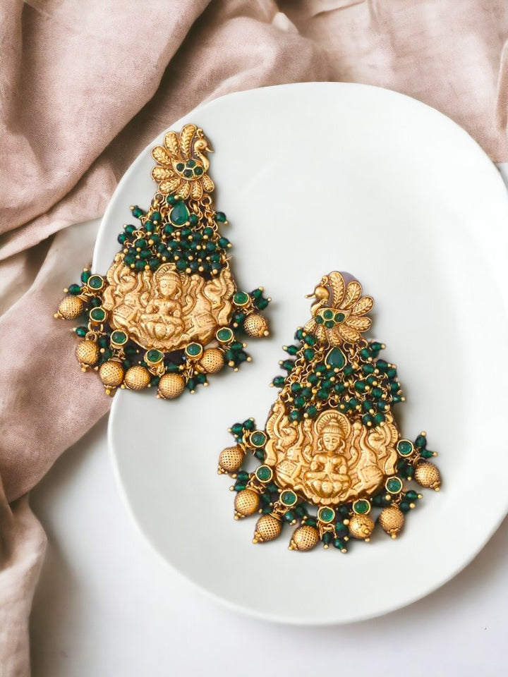 Emerald Jinisha Gold Plated Earrings - EOSS