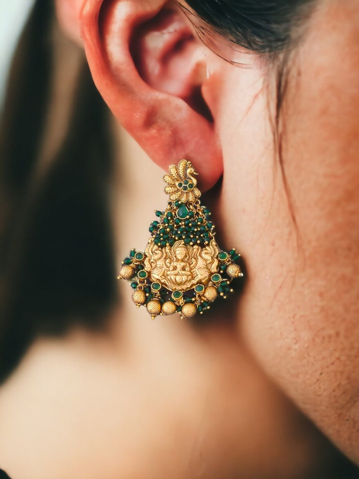 Emerald Jinisha Gold Plated Earrings - EOSS