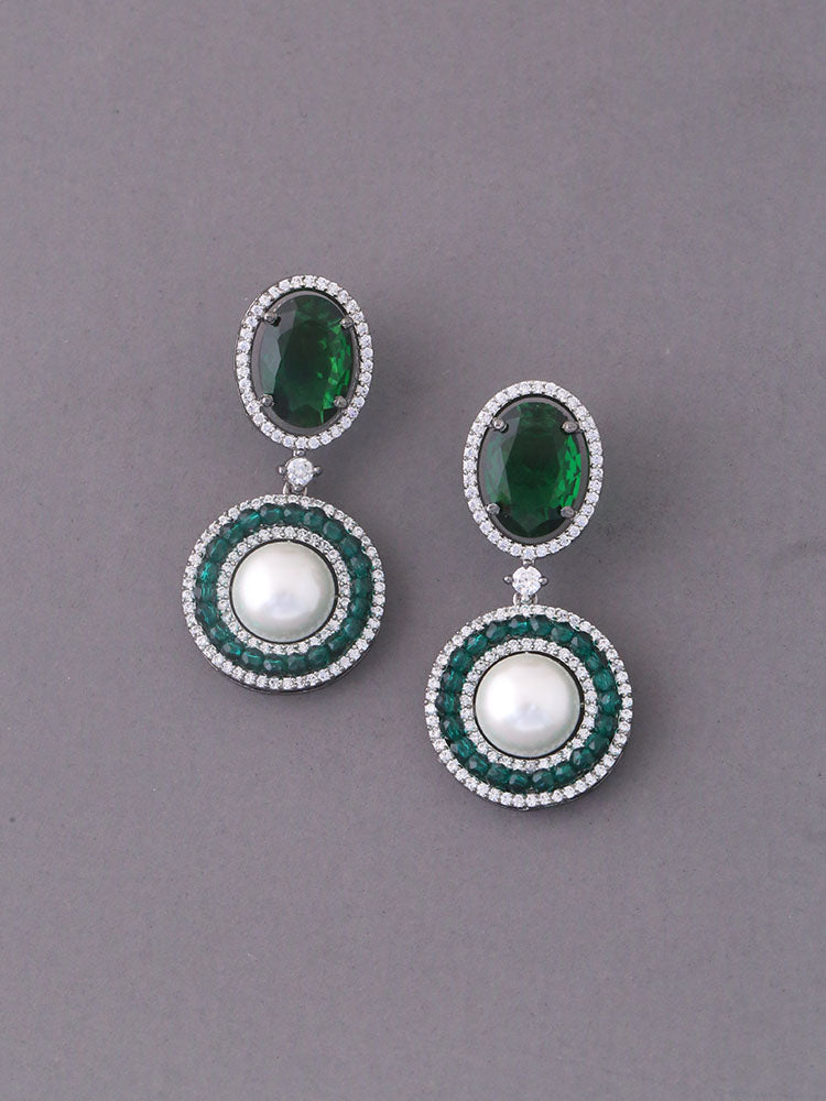 Emerald Junia Zirconia Danglers