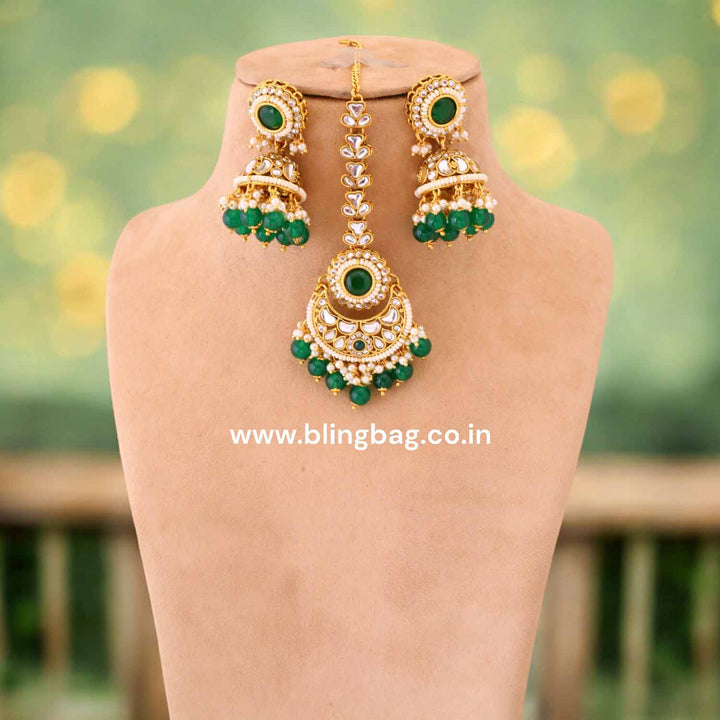 Emerald Kaira Kundan Jewellery Set
