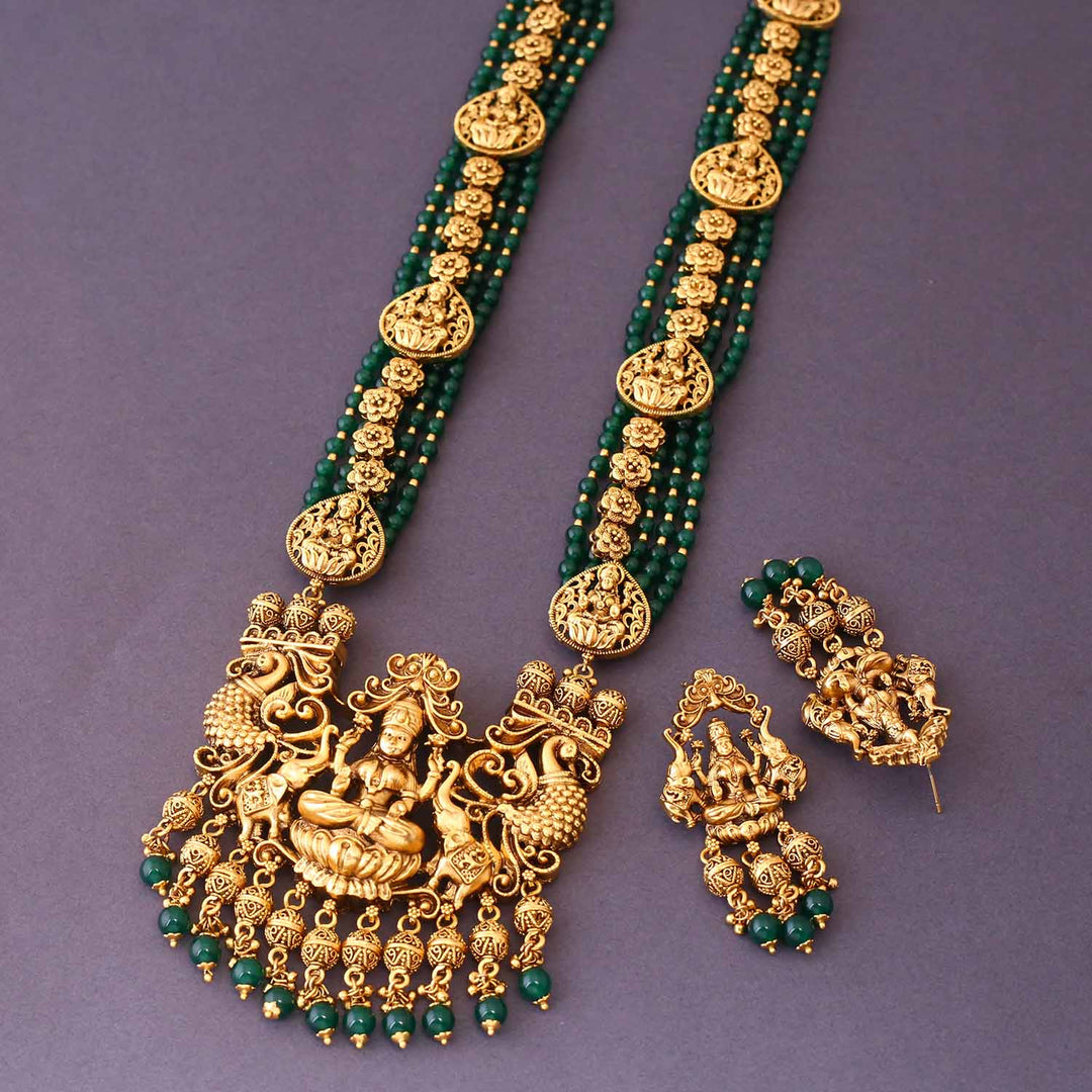Emerald Kamakhya Temple Jewellery Set - New Arrival