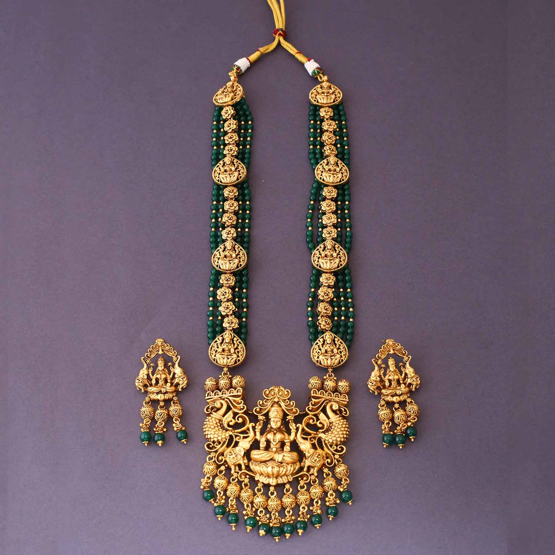Emerald Kamakhya Temple Jewellery Set - New Arrival