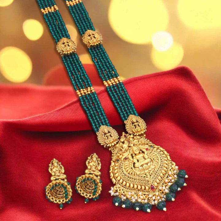Emerald Kanchana Temple Jewellery Set - New Arrival