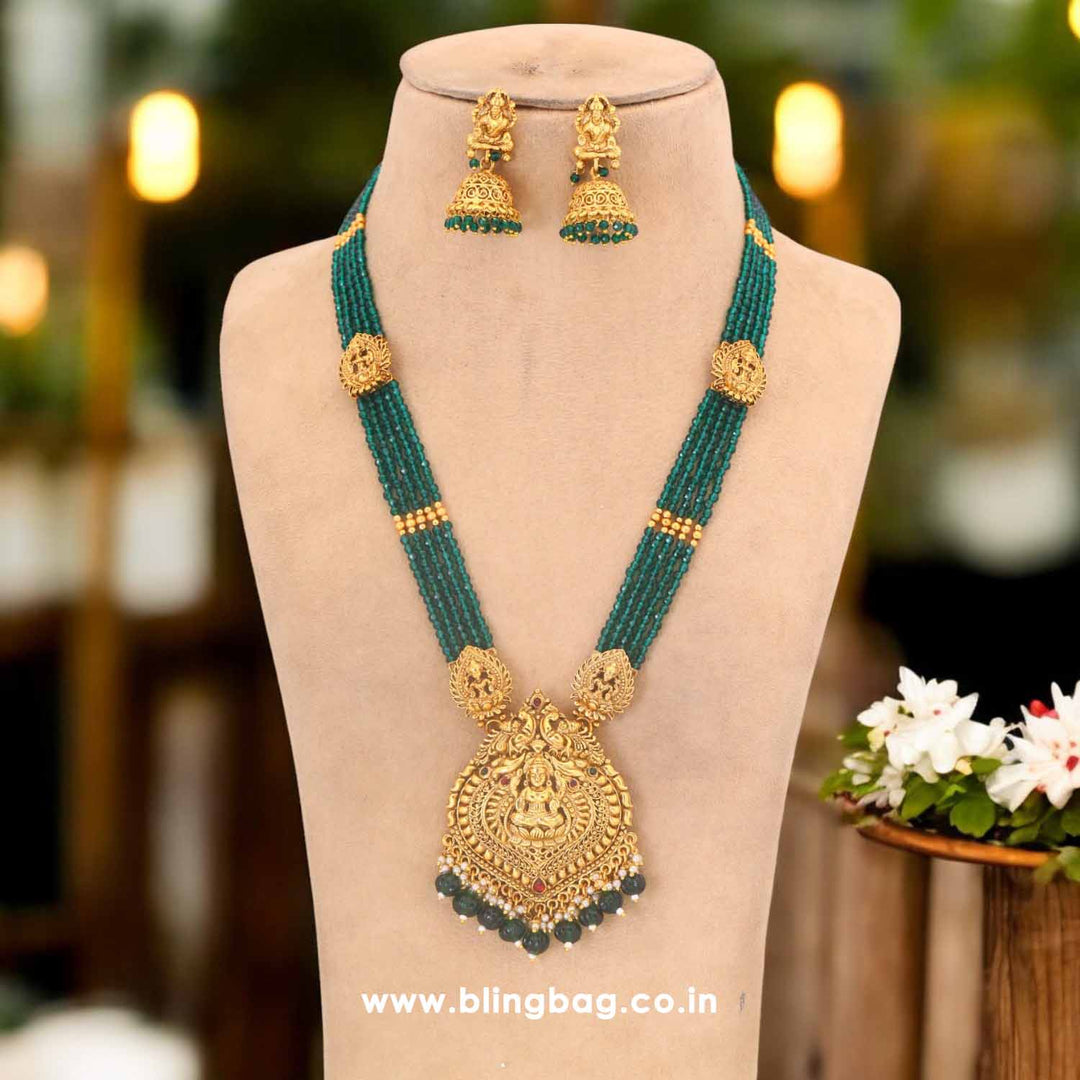 Emerald Kanchana Temple Jewellery Set - New Arrival