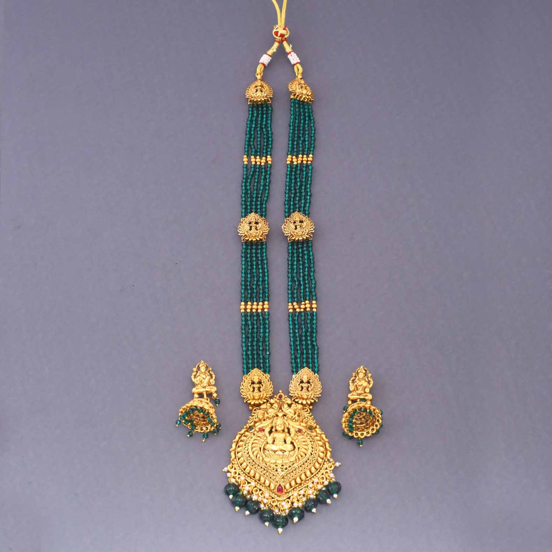 Emerald Kanchana Temple Jewellery Set - New Arrival