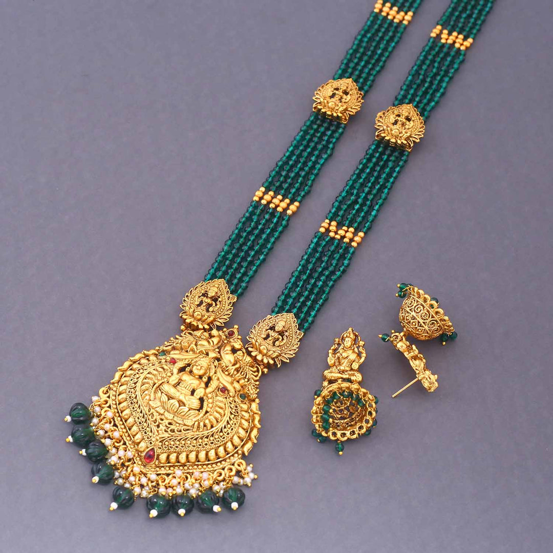 Emerald Kanchana Temple Jewellery Set - New Arrival