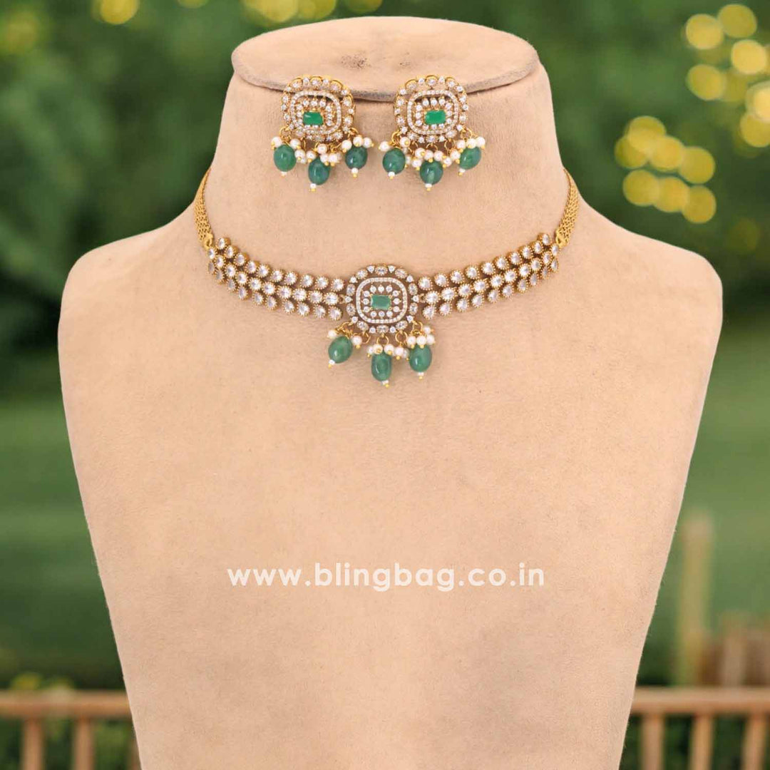 Emerald Kanira Victorian Jewellery Set - New Arrival