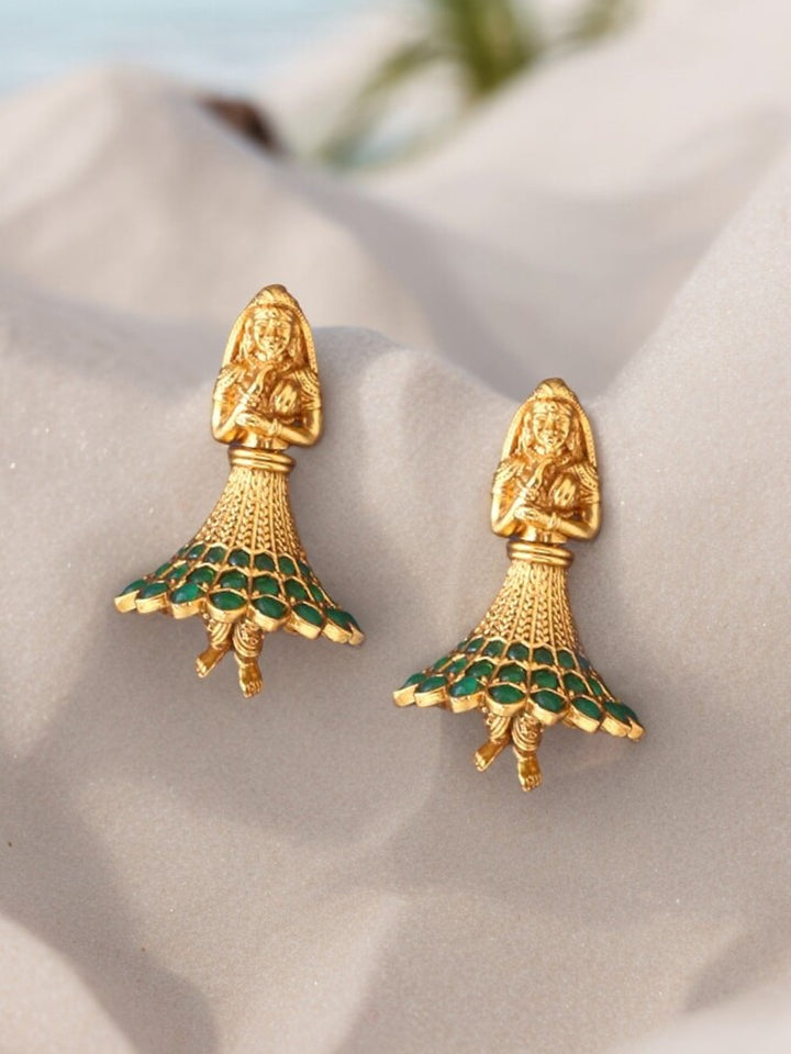 Emerald Kashvi Temple Jhumkis