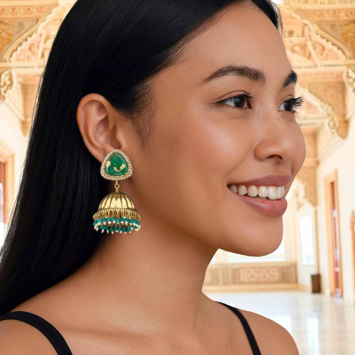 Emerald Kasturi Jhumkis