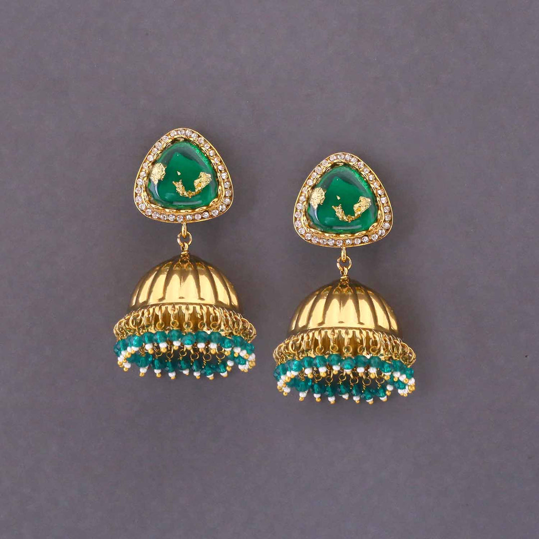 Emerald Kasturi Jhumkis