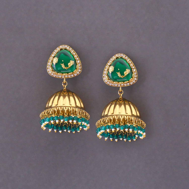 Emerald Kasturi Jhumkis