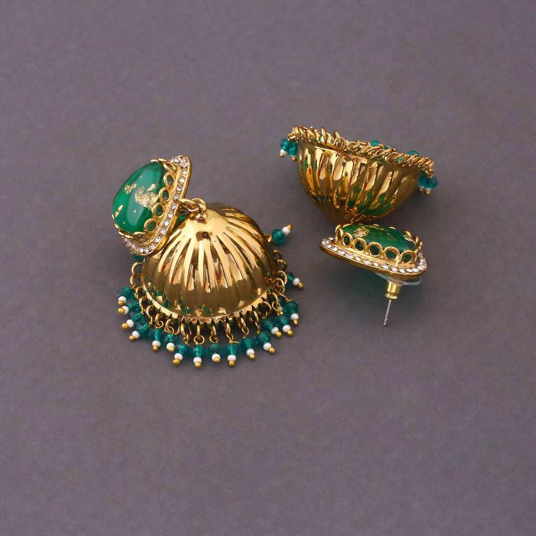 Emerald Kasturi Jhumkis