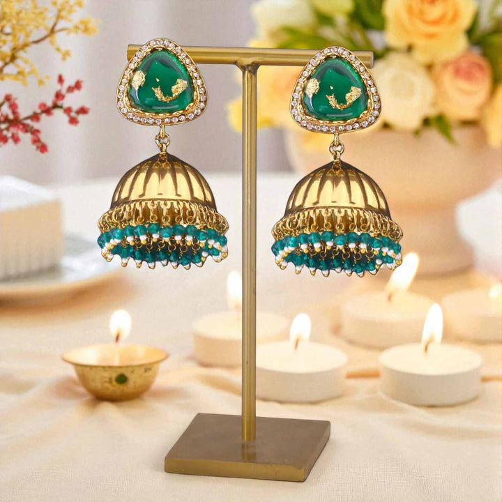 Emerald Kasturi Jhumkis