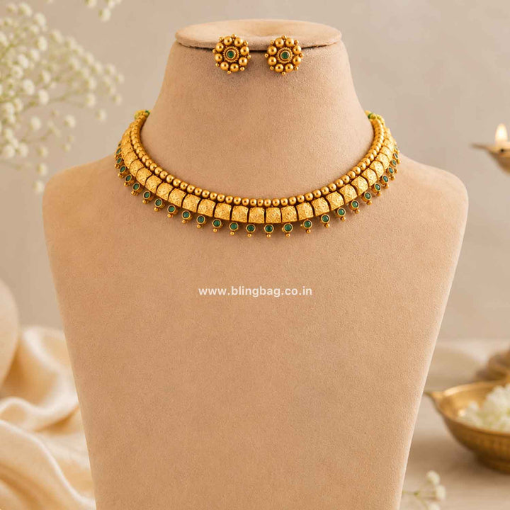 Emerald Ketaki Antique Jewellery Set- New Arrival