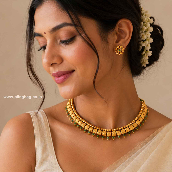 Emerald Ketaki Antique Jewellery Set- New Arrival