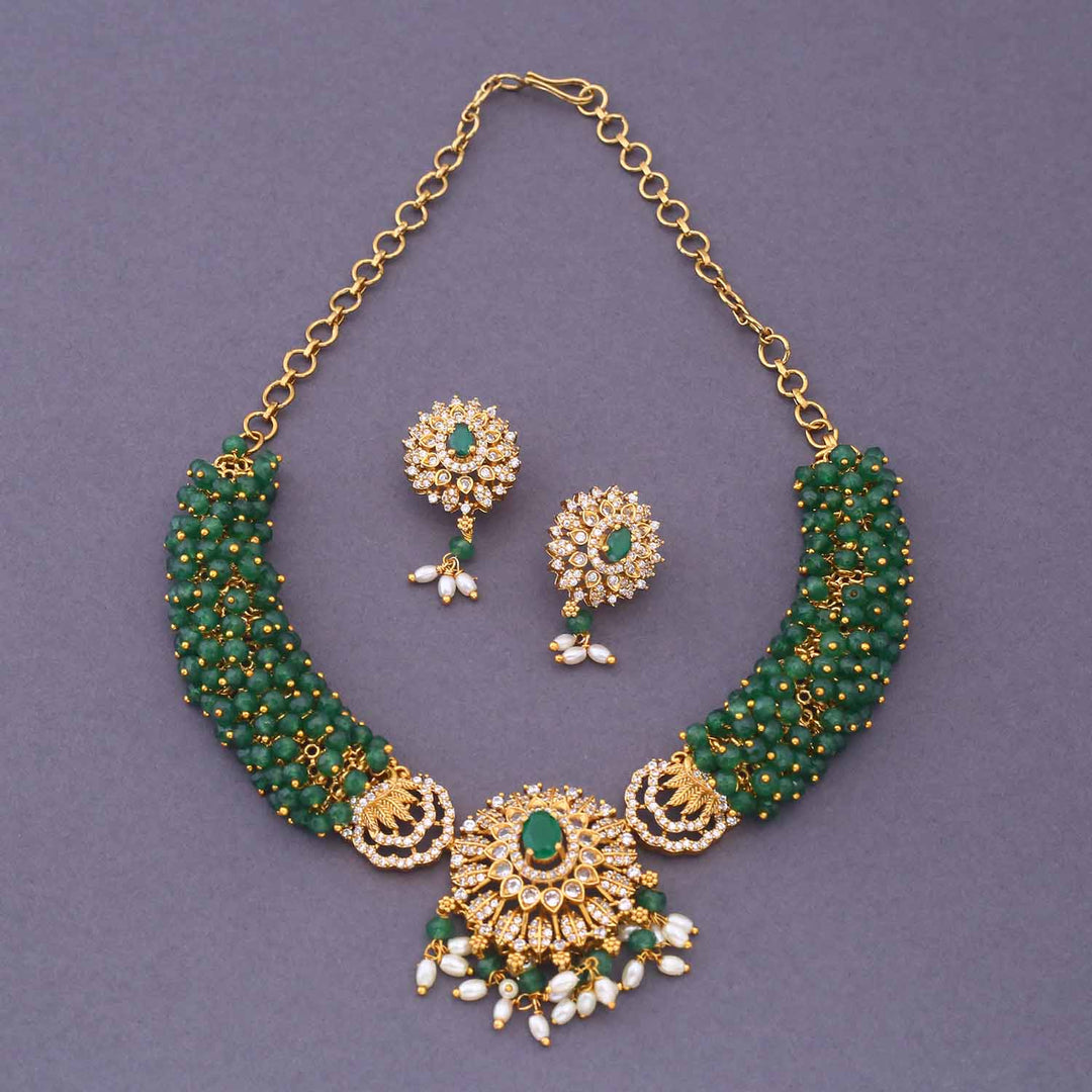Emerald Kheyali Antique Jewellery Set - New Arrival