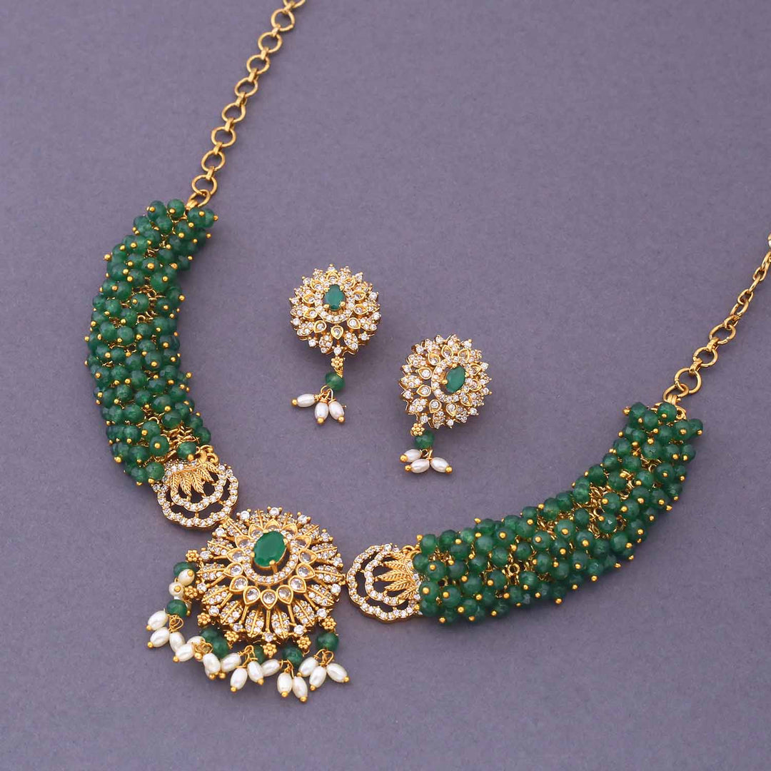Emerald Kheyali Antique Jewellery Set - New Arrival