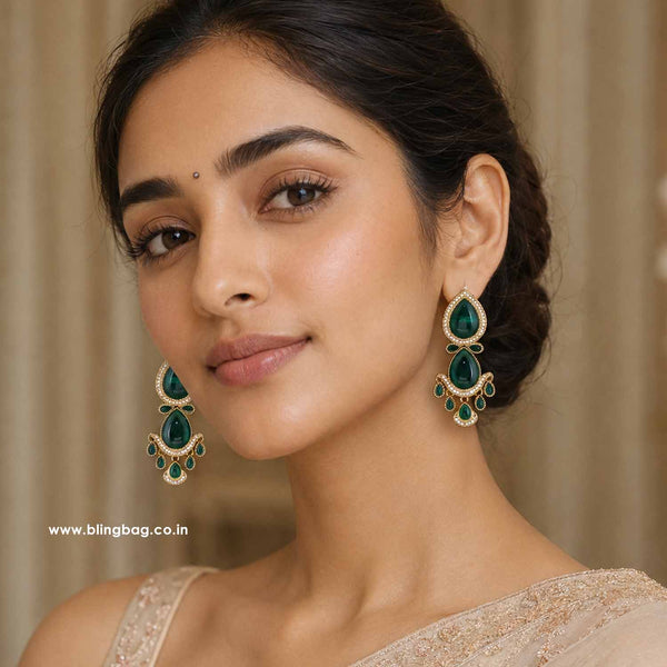 Emerald Khyaati Danglers