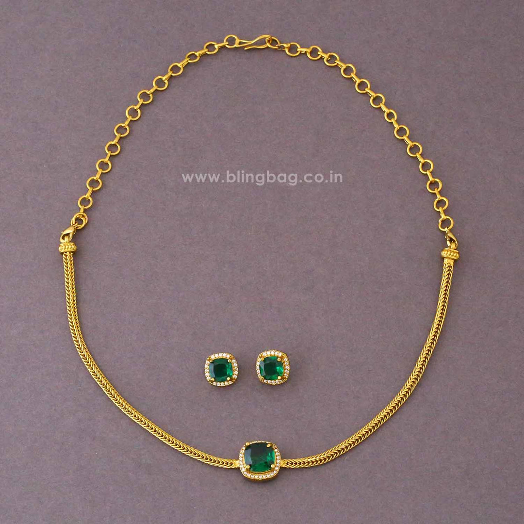 Emerald Krisha Antique Jewellery Set- New Arrival
