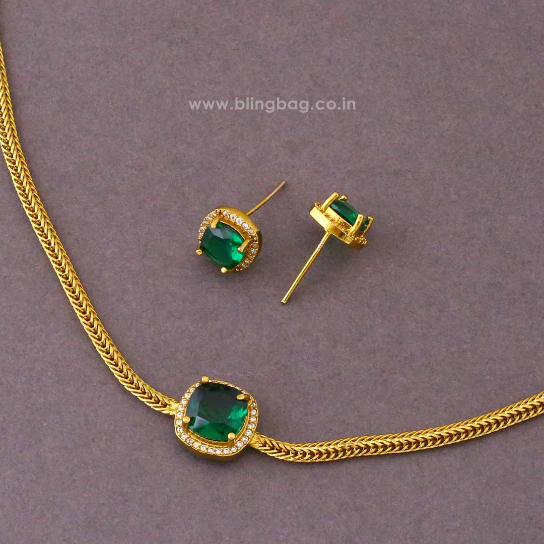 Emerald Krisha Antique Jewellery Set- New Arrival