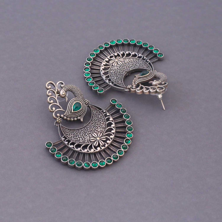 Emerald Krishani Oxidised Chandbalis