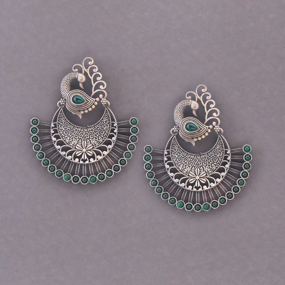 Emerald Krishani Oxidised Chandbalis