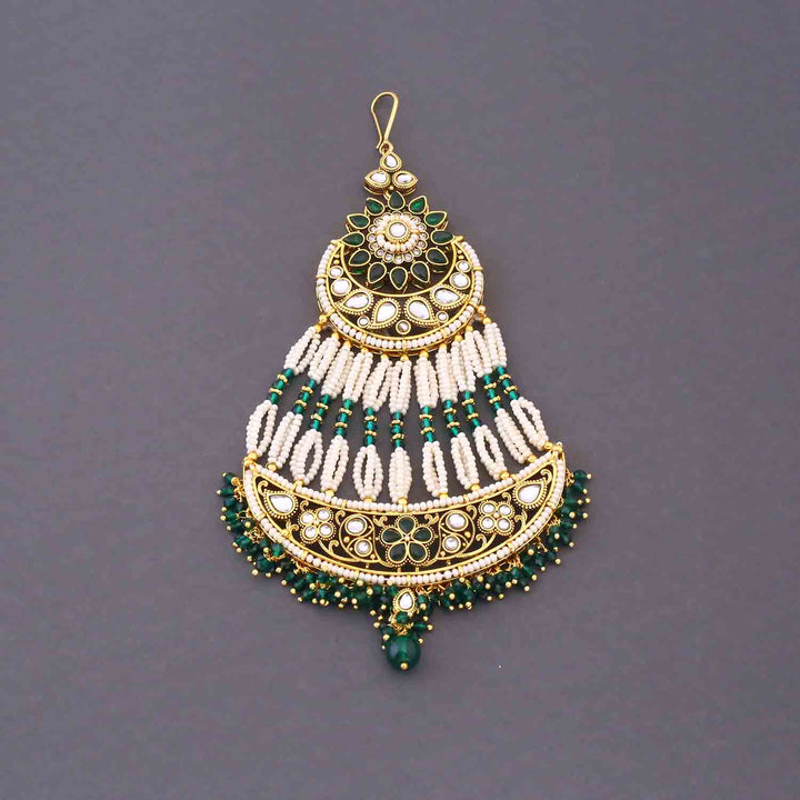Emerald Kshirja  Kundan Bridal Jewellery Set